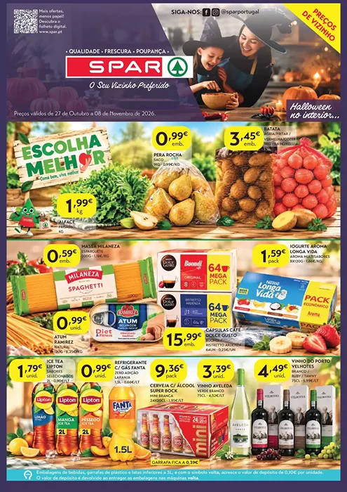Antevisão Folheto Spar Promoções de 27 outubro a 8 novembro